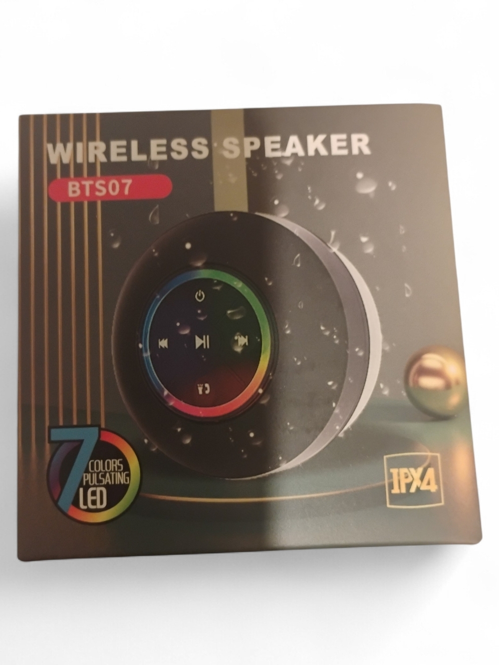 Wireless Speaker BTS07 - Black with Multi-color LED